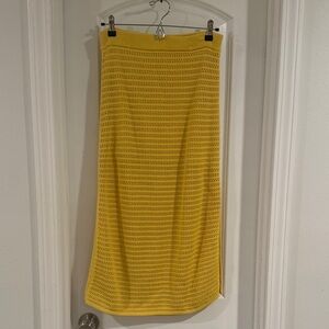 Everlane Yellow Midi Knit Skirt